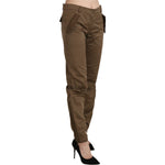Ermanno Scervino Brown Mid Waist Straight Cotton Pants PAN71152-40