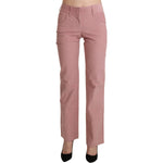 Ermanno Scervino Pink Mid Waist Straight Trouser Cotton Pants PAN71155-40