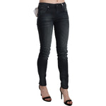 Acht Chic Blue Washed Skinny Denim Jeans Acht Dark Slate Gray