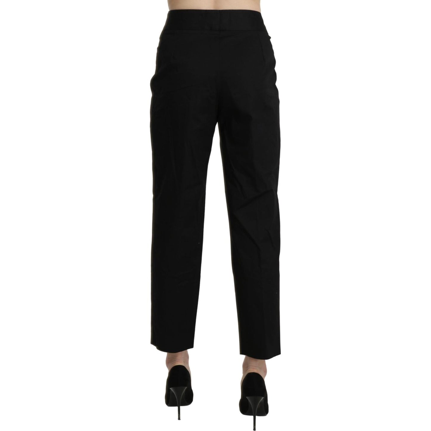 BENCIVENGA Black High Waist Straight Cropped Dress Pants PAN71323-44