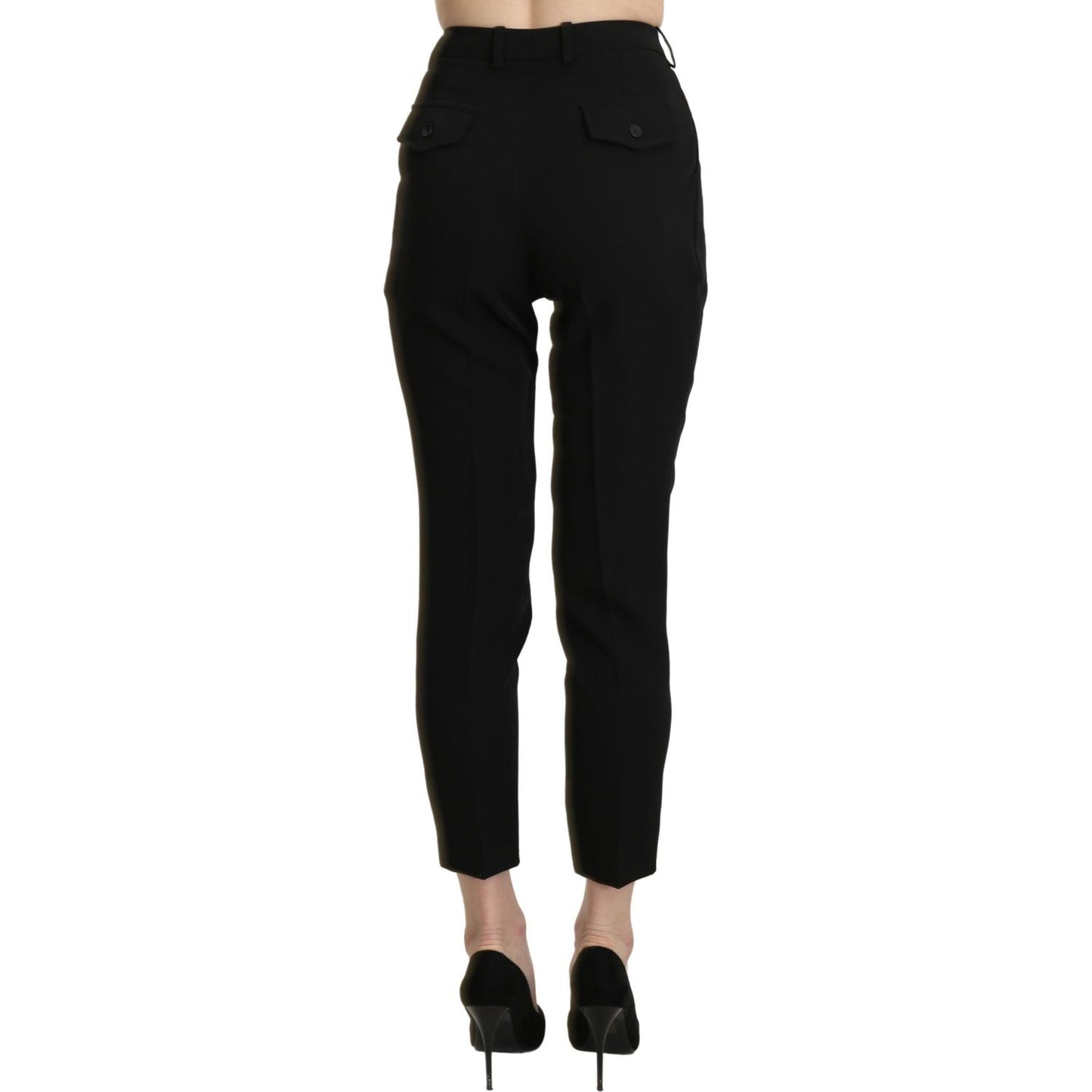 BENCIVENGA Black High Waist Skinny Cropped Dress Trouser Pant PAN71327-40
