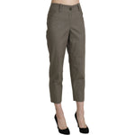 BENCIVENGA Gray High Waist Cropped Dress Trouser Pants PAN71344-46
