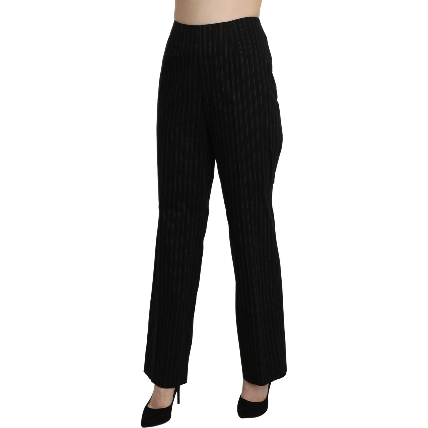 BENCIVENGA Black High Waist Straight Dress Trouser Pants