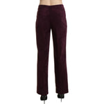BENCIVENGA Purple Suede High Waist Straight Trouser Pants PAN71365-48