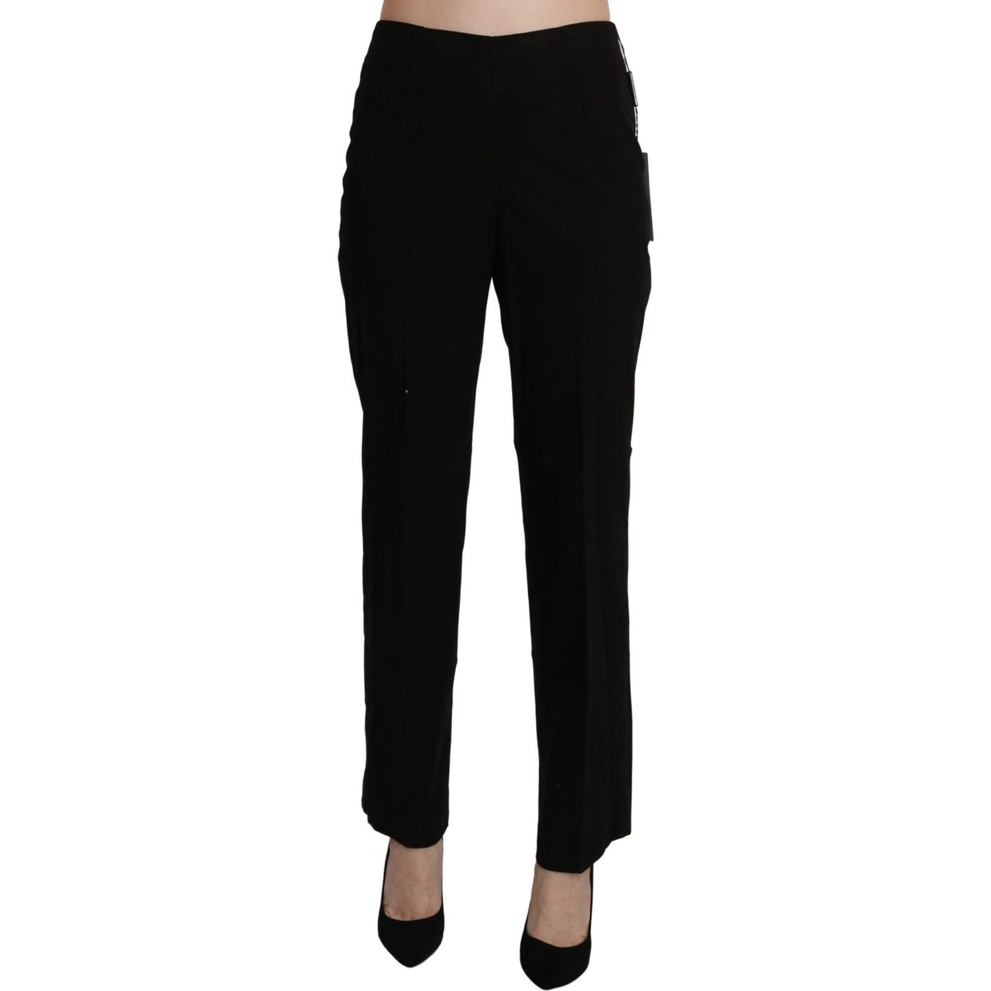 BENCIVENGA Black High Waist Straight Dress Trouser Pant PAN71372-42