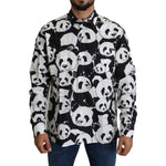 Dolce & Gabbana Black Panda Mens Casual 100% Cotton Shirt TSH5189-37