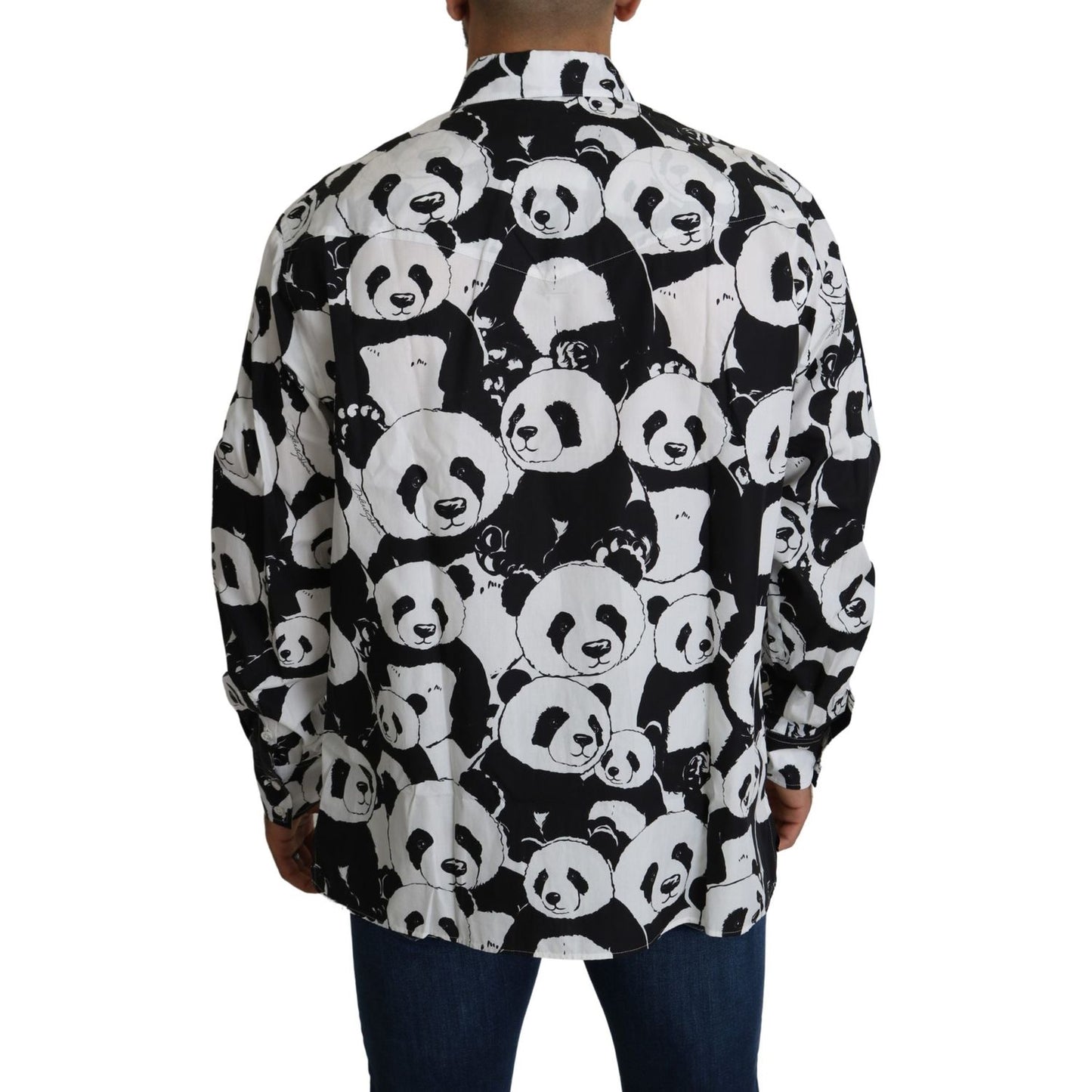 Dolce & Gabbana Black Panda Mens Casual 100% Cotton Shirt TSH5189-37