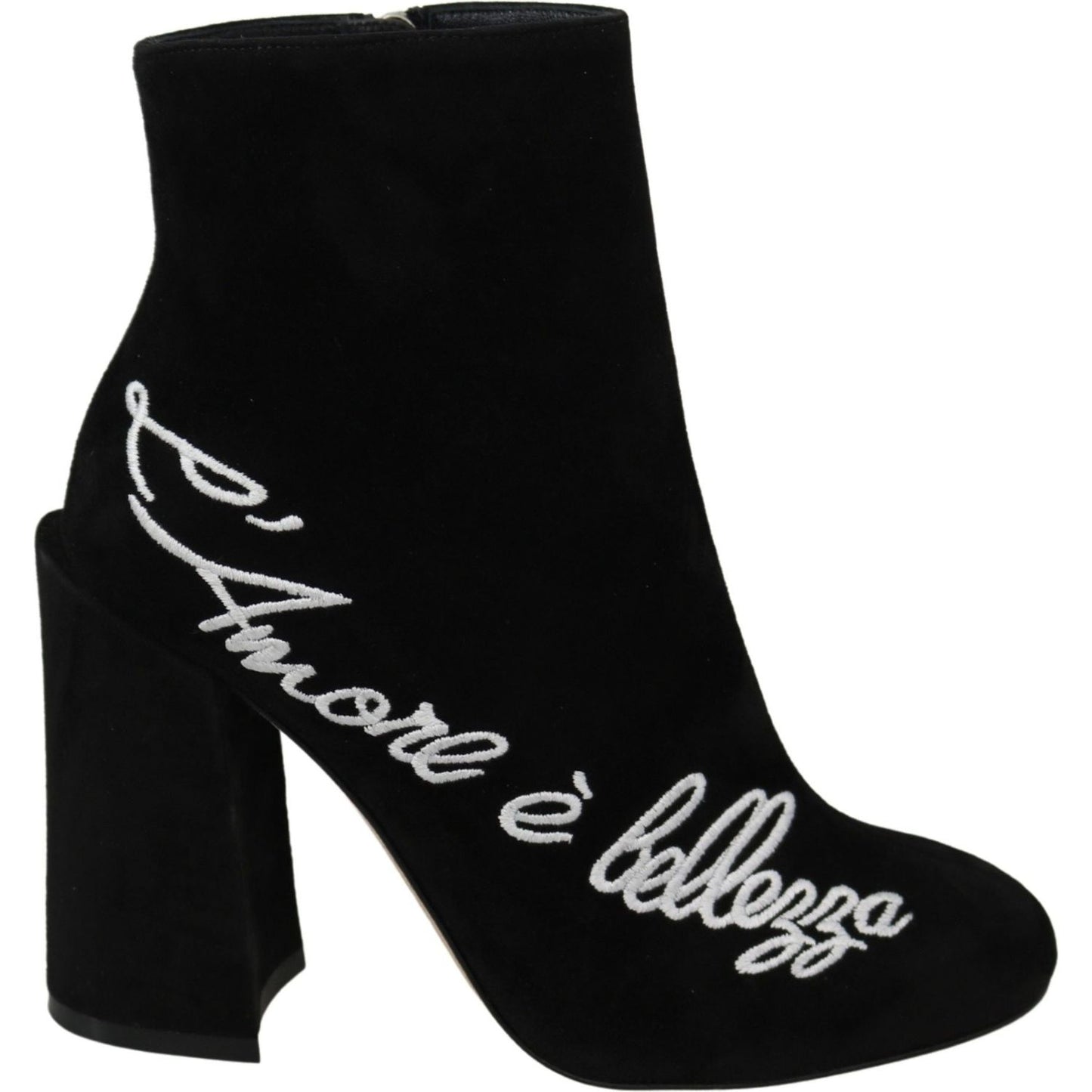 Dolce & Gabbana Black Suede L'Amore E'Bellezza Boots Shoes LA8143-35