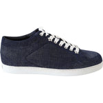 Jimmy Choo Chic Slip-On Blue Denim Suede Sneakers 194611084372