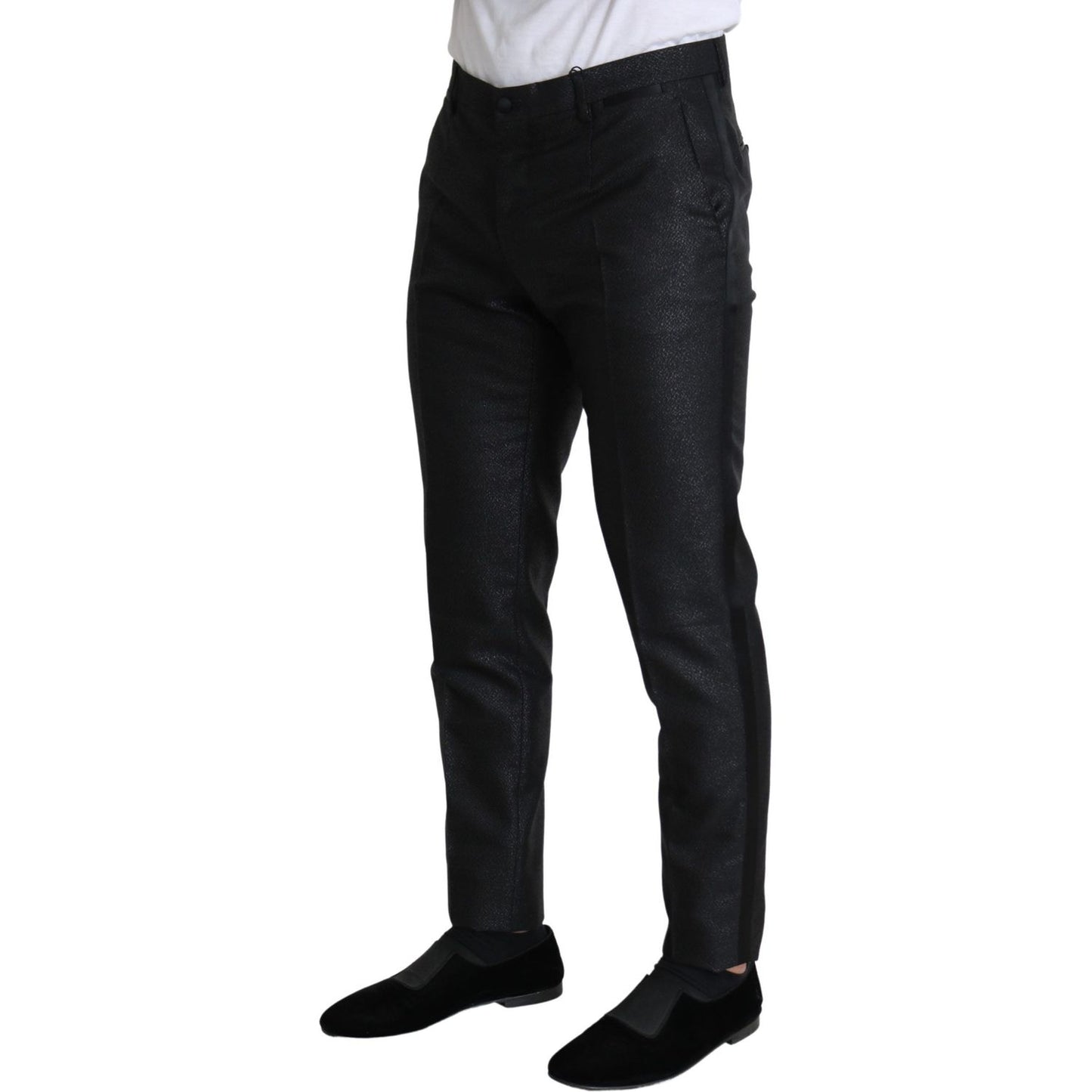Dolce & Gabbana Black Metallic Skinny Trouser Dress PAN71506-50