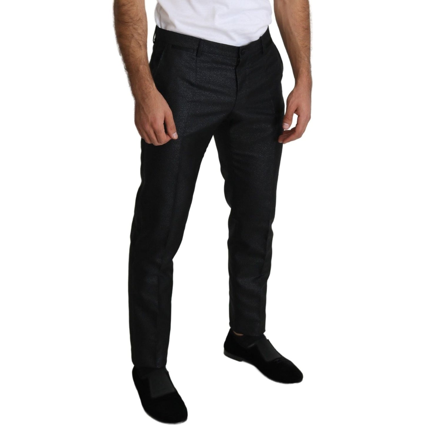 Dolce & Gabbana Black Metallic Skinny Trouser Dress PAN71506-50