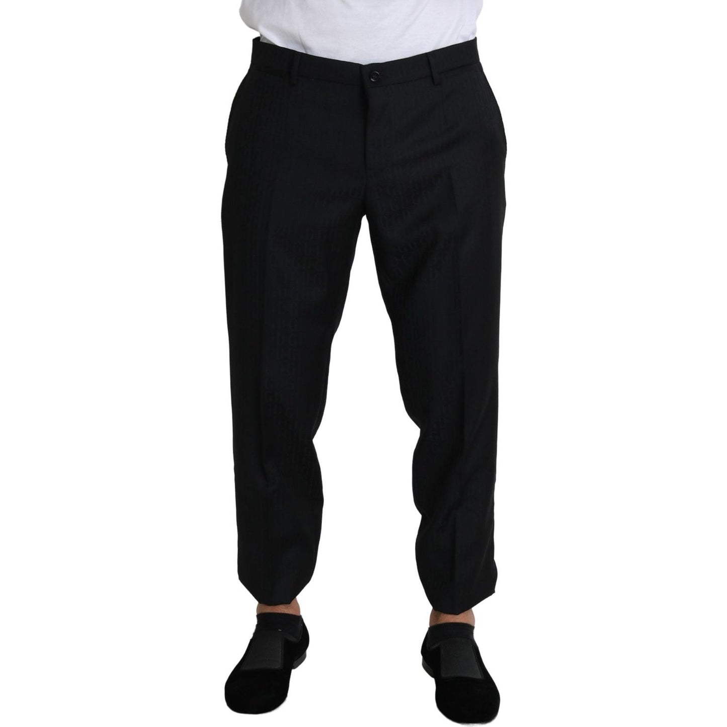Dolce & Gabbana Black Wool Skinny Cropped Trouser Dress PAN71507-52