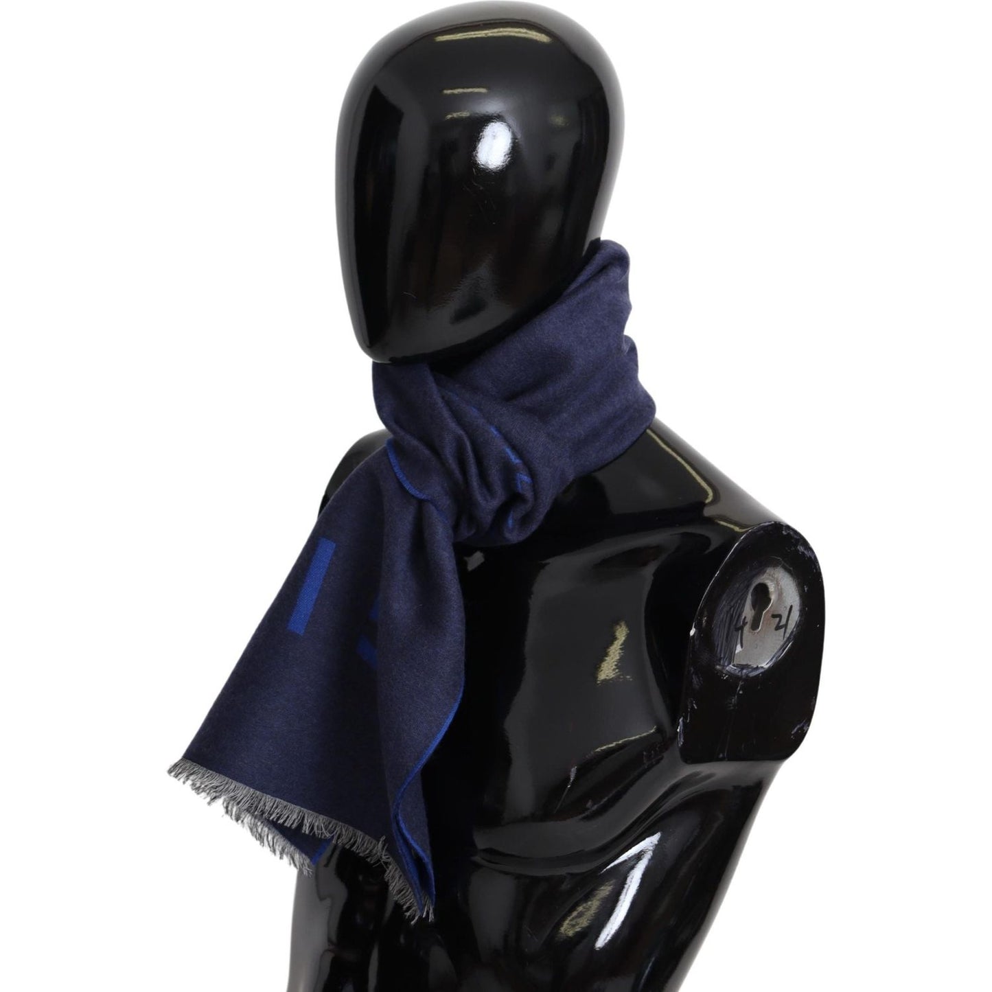 Givenchy Blue Wool Unisex Winter Warm Scarf Wrap Shawl MS1844