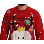 Dolce & Gabbana Red Christmas Dog Pullover Cashmere Sweater TSH5416- 44