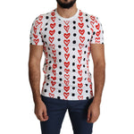 Dolce & Gabbana White Hearts Print Cotton Men Top T-shirt TSH5472-48