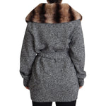 Dolce & Gabbana Gray Cardigan Fur Coat Cashmere Jacket JKT2811-38
