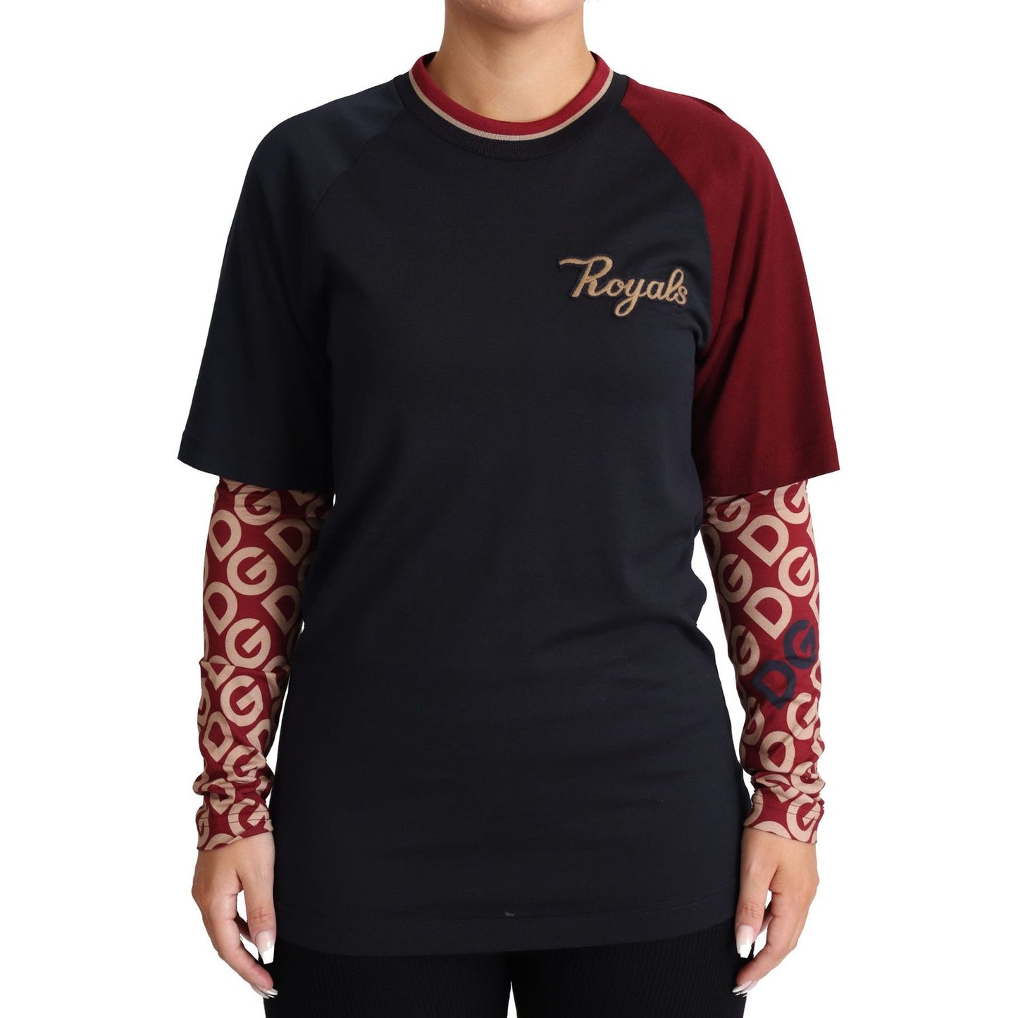 Dolce & Gabbana Multicolor Royals Crewneck Pullover Sweater TSH5535-40