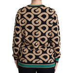 Dolce & Gabbana Multicolor DG Mania Wool Crewneck Pullover Sweater TSH5538-40