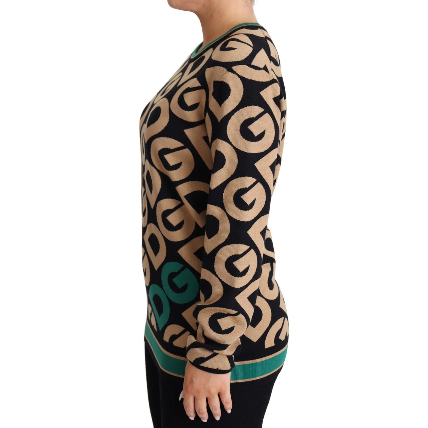 Dolce & Gabbana Multicolor DG Mania Wool Crewneck Pullover Sweater TSH5538-40