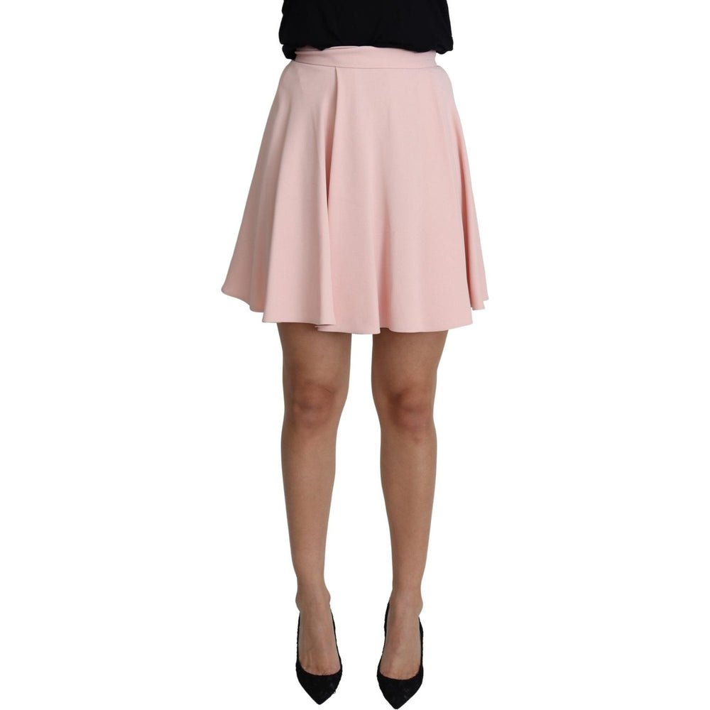 Dolce & Gabbana Pink Tuck Pleat Flare A-line Mini Rayon SKI1503-36