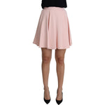 Dolce & Gabbana Pink Tuck Pleat Flare A-line Mini Rayon SKI1503-36