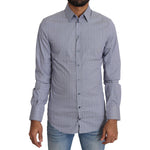 Dolce & Gabbana Gray Dotted Semi Fitted Formal SICILIA Shirt TSH5464-37