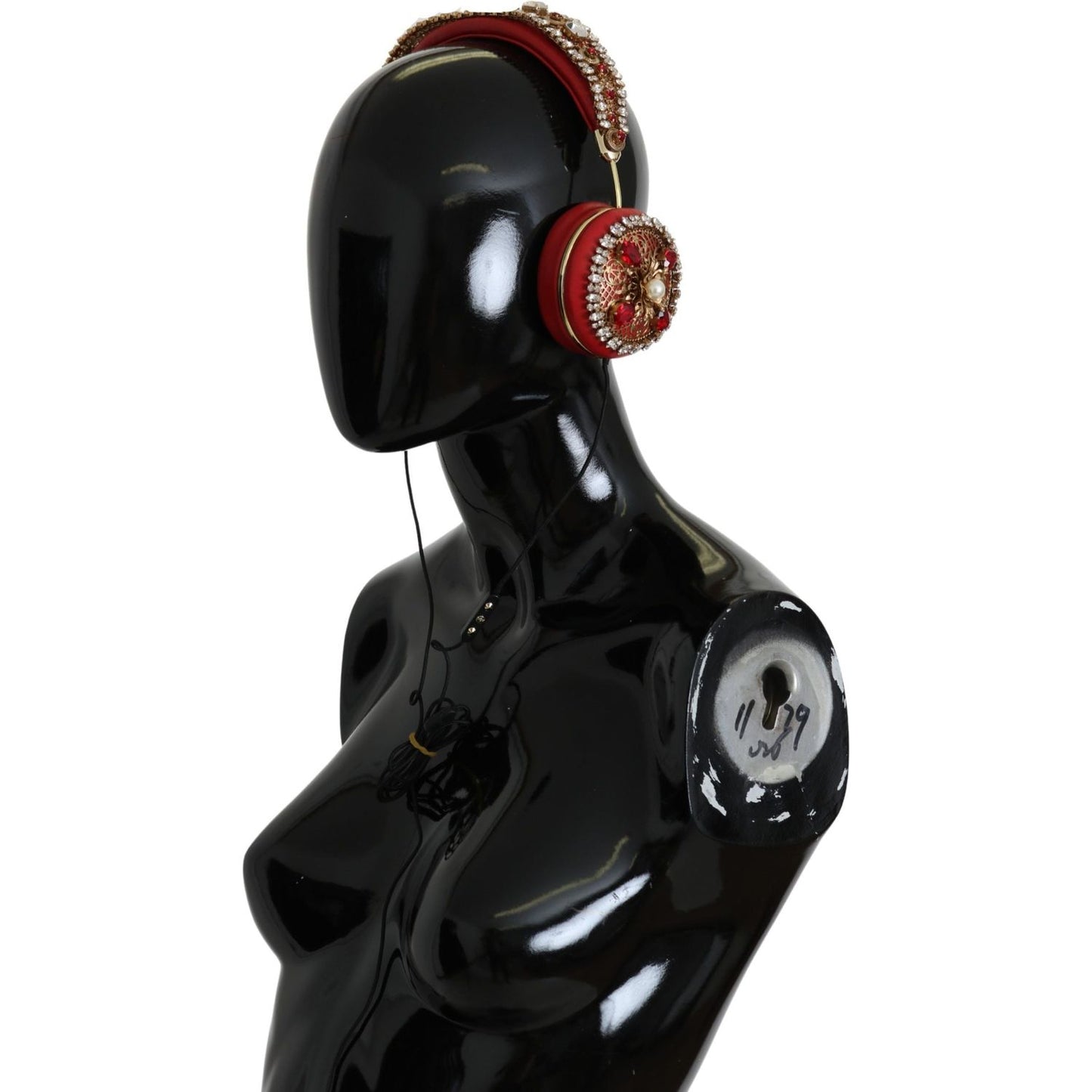 Dolce & Gabbana FRENDS Leather Red Floral Crystal Headset Headphones SMY100162