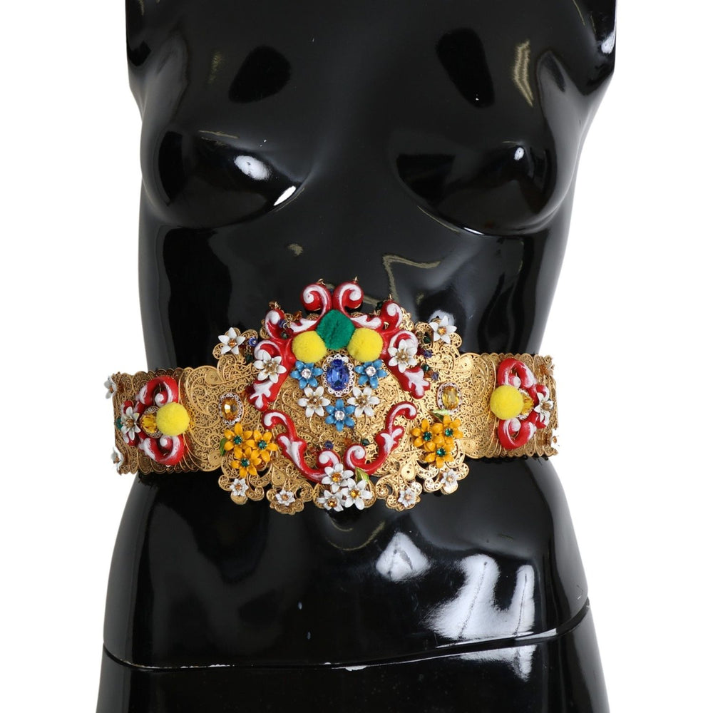 Dolce & Gabbana multicolor Embellished Floral Crystal Wide Waist Belt SMY10484-42