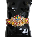 Dolce & Gabbana multicolor Embellished Floral Crystal Wide Waist Belt SMY10484-42