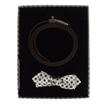 Dolce & Gabbana White Silk Bowtie Leather Men Belt Gift Box SIG18357-115
