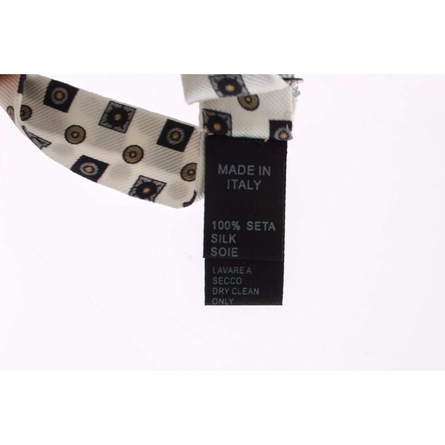 Dolce & Gabbana White Silk Bowtie Leather Men Belt Gift Box SIG18357-115