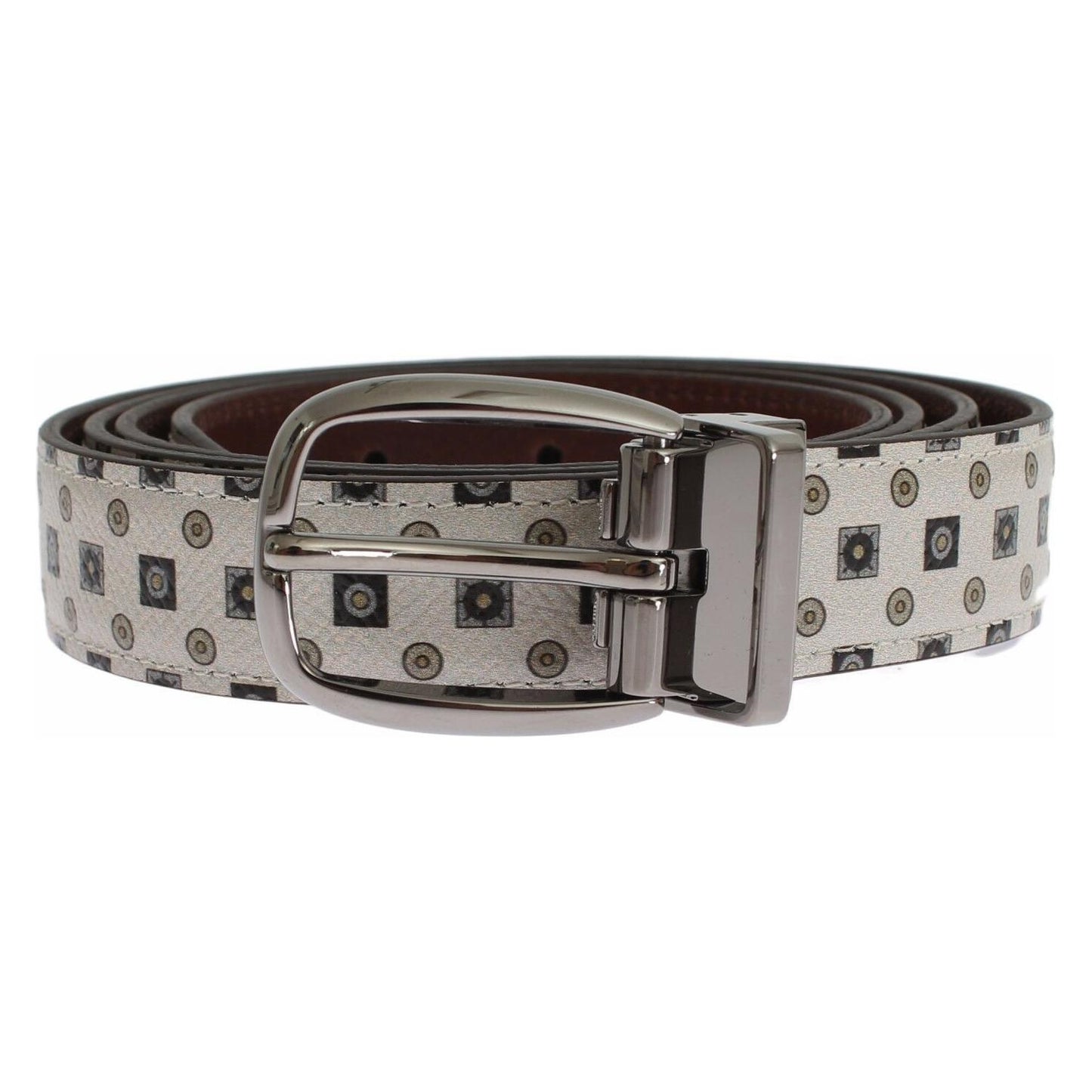 Dolce & Gabbana White Silk Bowtie Leather Men Belt Gift Box SIG18357-115