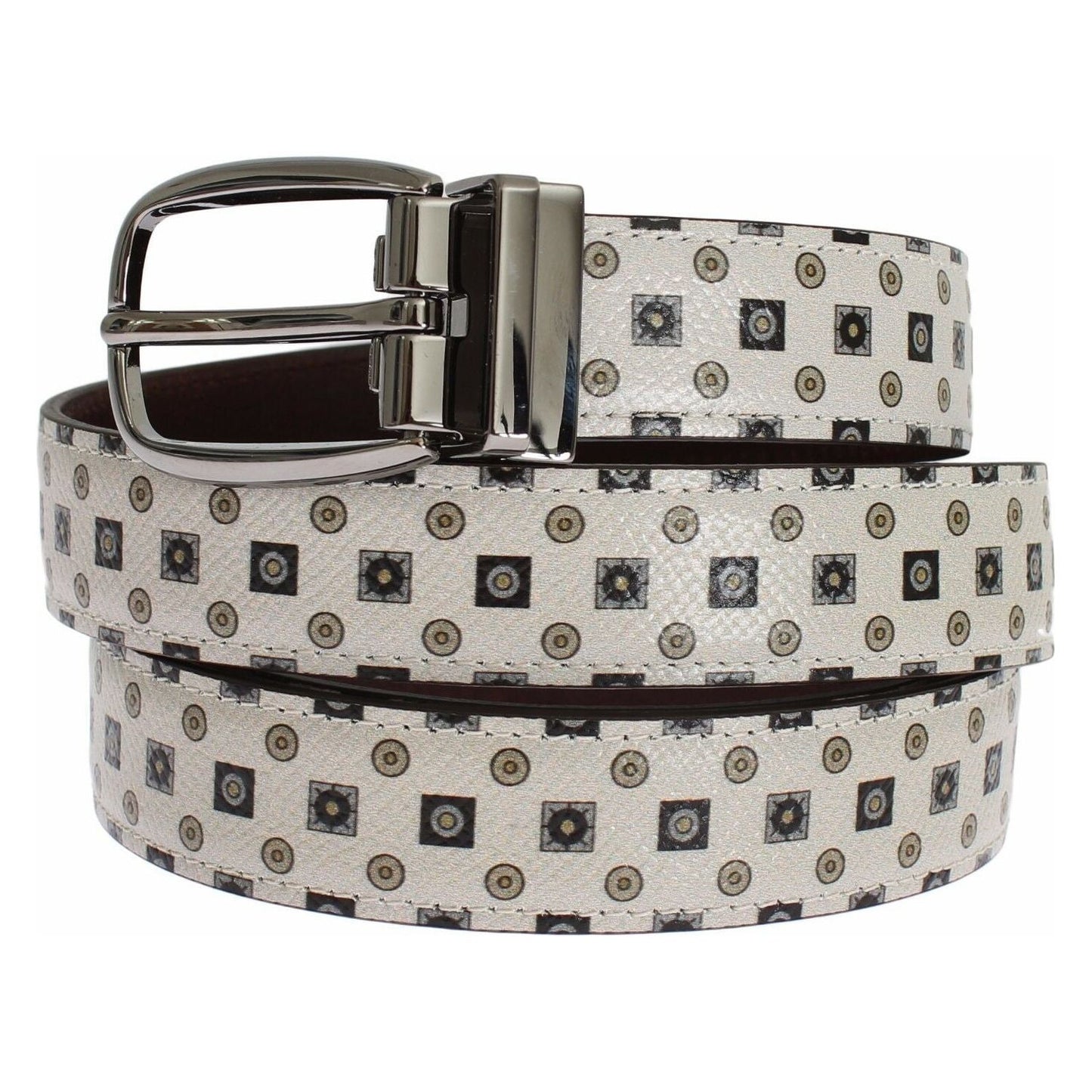 Dolce & Gabbana White Silk Bowtie Leather Men Belt Gift Box SIG18357-115