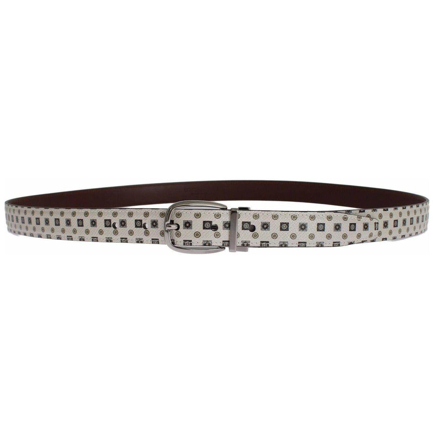 Dolce & Gabbana White Silk Bowtie Leather Men Belt Gift Box SIG18357-115