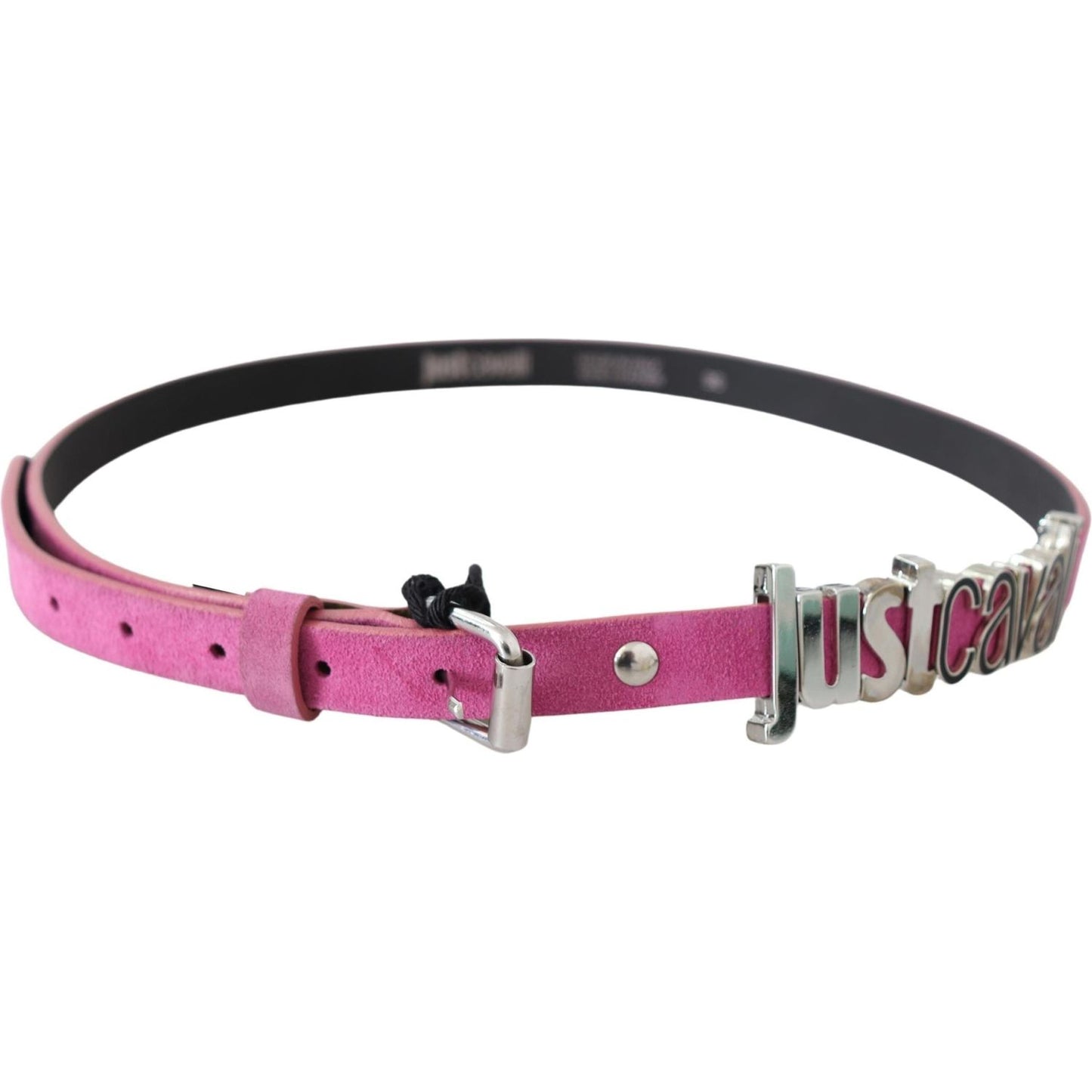 Just Cavalli Pink Silver Chrome Metal Buckle Waist Belt BEL8010-90