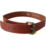 Just Cavalli Brown Leather Logo Bronze Rustic Metal Buckle Belt BEL8028-85
