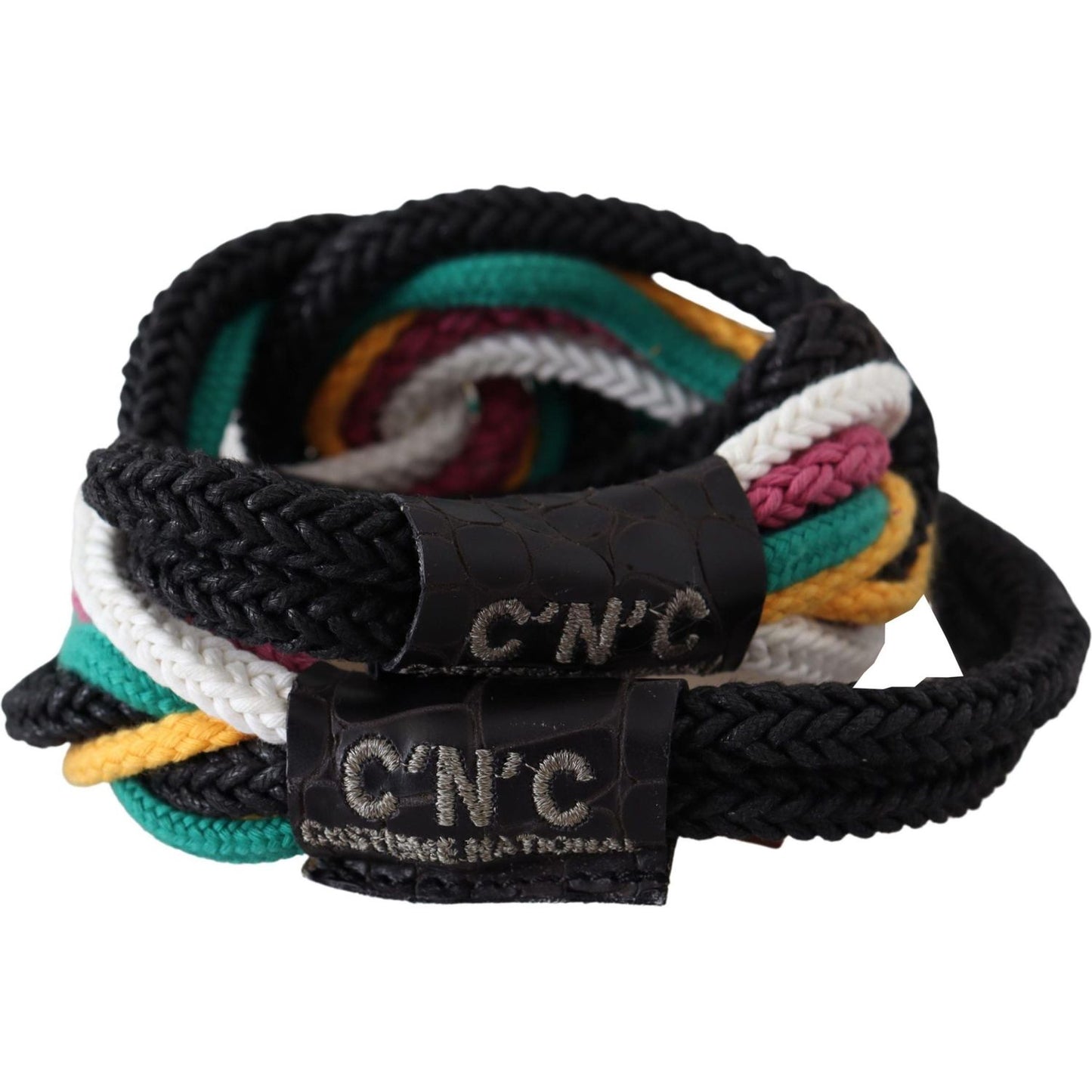 Costume National Multicolor Rope Leather Rustic Hook Buckle Belt BEL8044-90