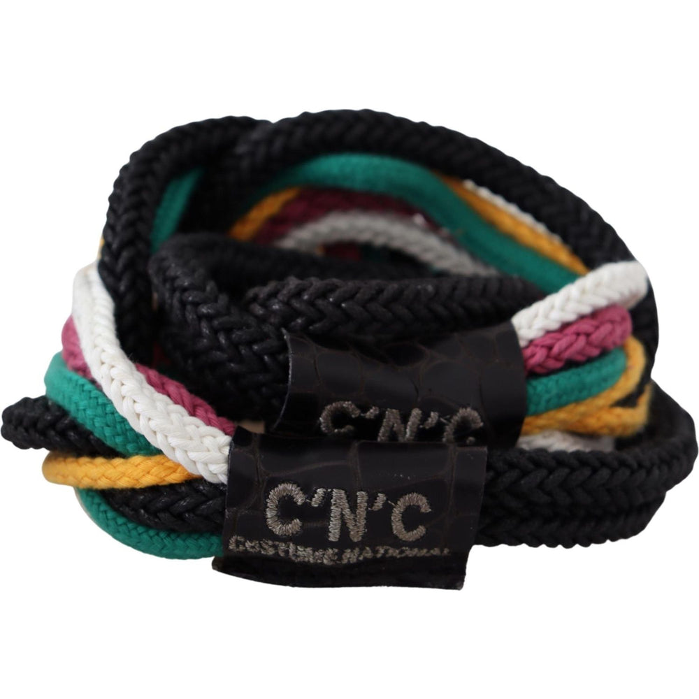 Costume National Multicolor Rope Leather Rustic Hook Buckle Belt BEL8044-90