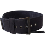 Ermanno Scervino Black Leather Wide Buckle Waist Luxury Belt BEL8150-70