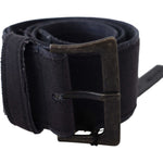 Ermanno Scervino Black Leather Wide Buckle Waist Luxury Belt BEL8150-70