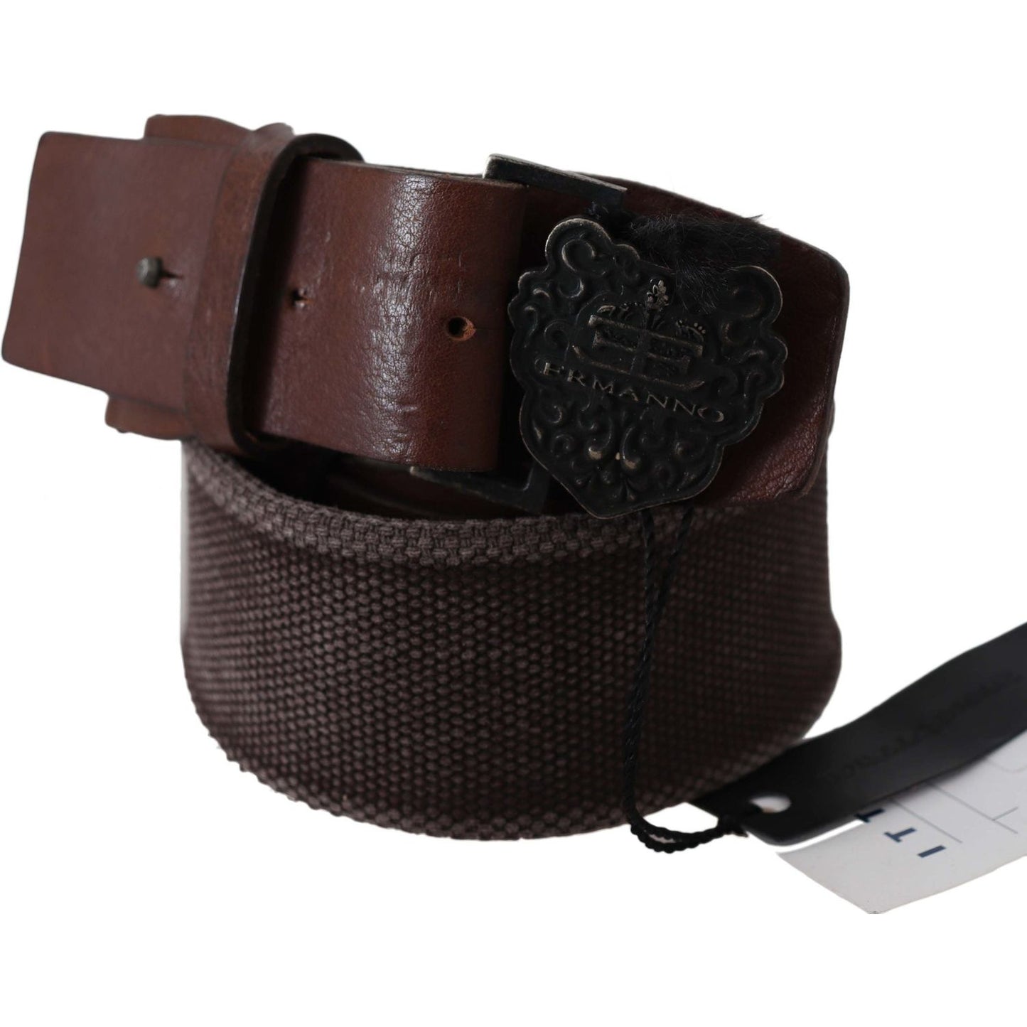 Ermanno Scervino Dark Brown Leather Wide Buckle Waist Belt BEL8151-70
