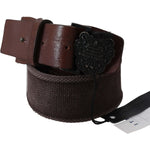 Ermanno Scervino Dark Brown Leather Wide Buckle Waist Belt BEL8151-70