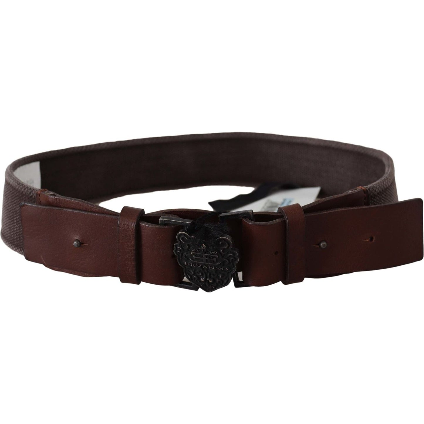 Ermanno Scervino Dark Brown Leather Wide Buckle Waist Belt BEL8151-70