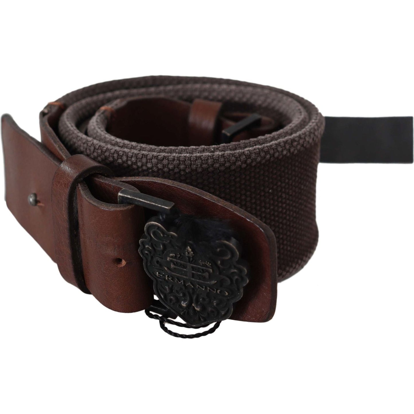 Ermanno Scervino Dark Brown Leather Wide Buckle Waist Belt BEL8151-70