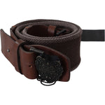 Ermanno Scervino Dark Brown Leather Wide Buckle Waist Belt BEL8151-70