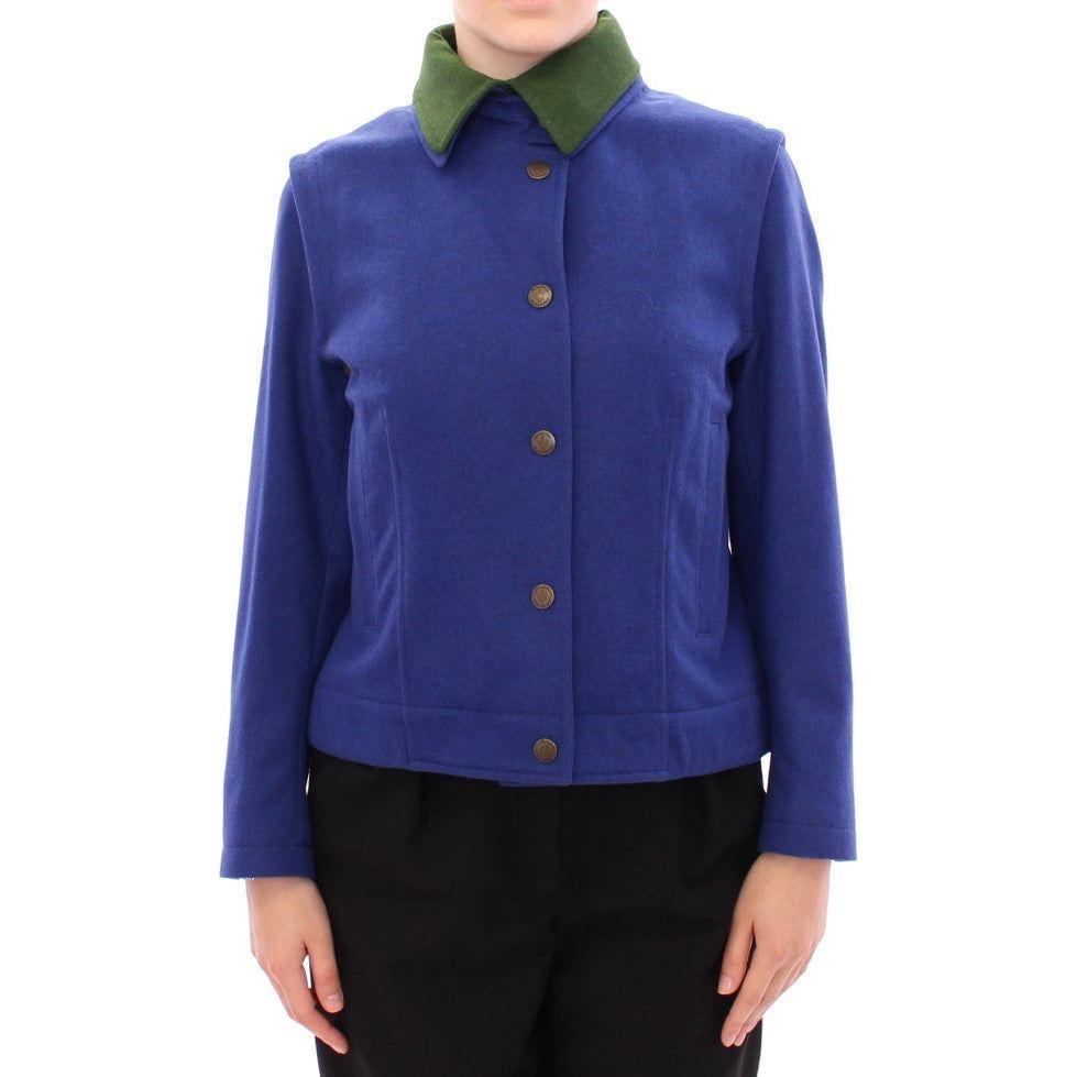 Andrea Incontri Habsburg Blue Green Wool Jacket Coat GSS10176-2