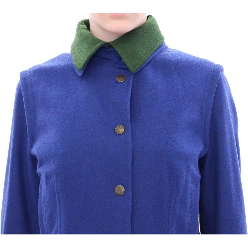 Andrea Incontri Habsburg Blue Green Wool Jacket Coat GSS10176-2