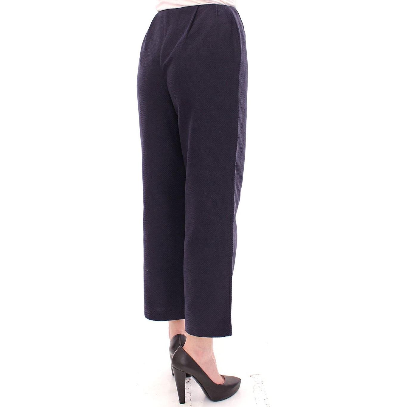Andrea Incontri Blue Cropped Cotton Pants GSS10705-2