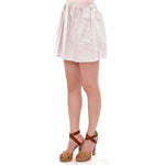 Andrea Incontri White Cotton Checkered Stretch Skirt GSS10708-2