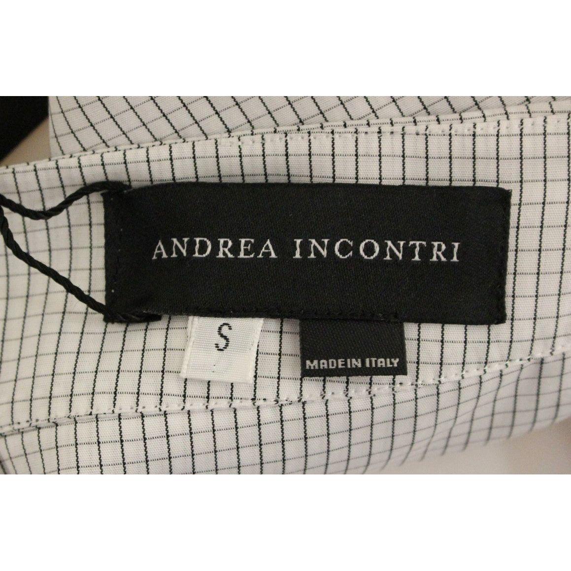 Andrea Incontri White Checkered Stretch Cotton Shorts GSS10709-1
